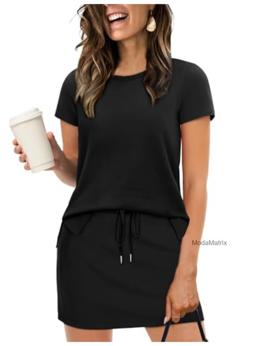 Women's 2 Piece Skirt Set Top & Tennis Skort with Pockets Loungewear